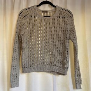 Lilla P Open Stitch Pull Over in Tan